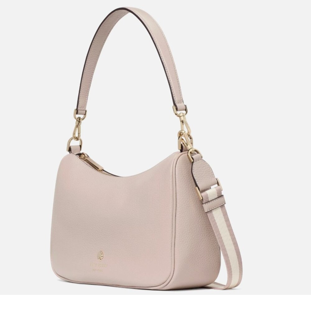 New Kate Spade Emma Medium Shoulder Bag Pebble Leather Cozy Grey - Picture 2 of 5
